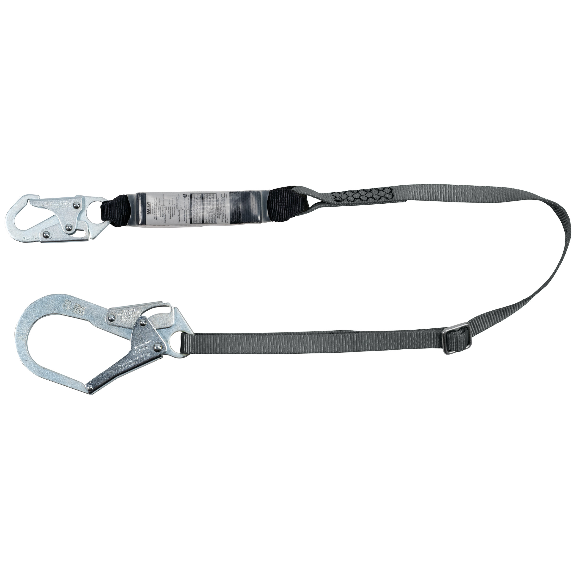 V-Series standard single-leg adjustable energy absorbing lanyard, 6',36CL large snaphooks, CSA Z259.11-17, Lightweight Worker